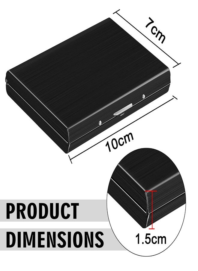 DAHSHA Large 10 Slots Metal RFID Metal Credit Card Holder Wallet for Men Women (Black-10cm x 7cm x 1.5cm) - Image 2